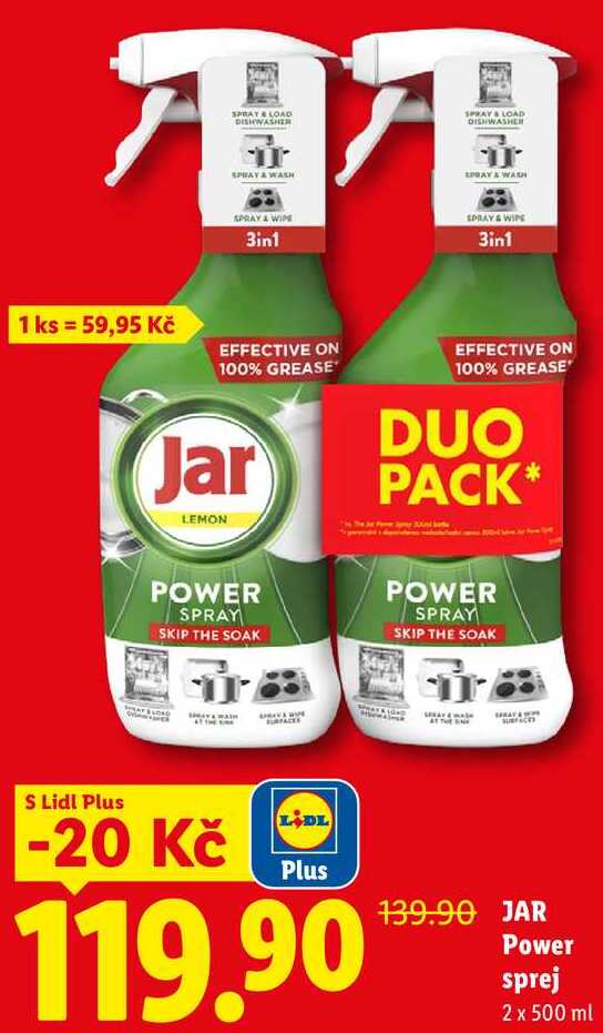 JAR Power sprej, 2 x 500 ml Lidl