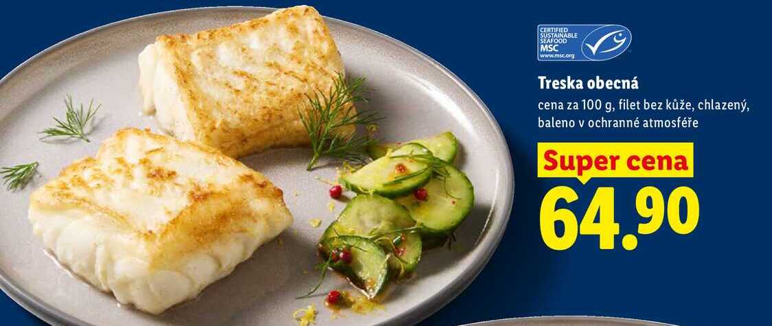 Treska obecná, cena za 100 g 