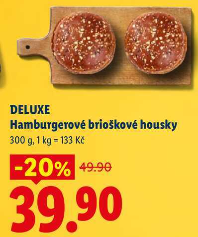 DELUXE Hamburgerové brioškové housky, 300 g 