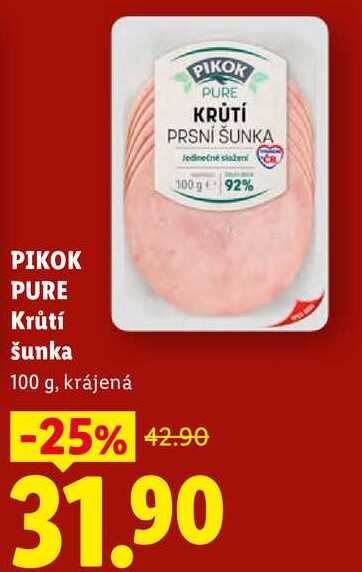 PIKOK PURE Krůtí šunka, 100 g  