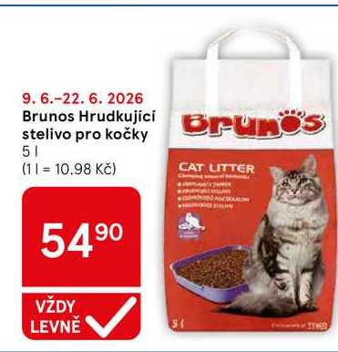 Brunos Hrudkující Bruno stelivo pro kočky, 5 l