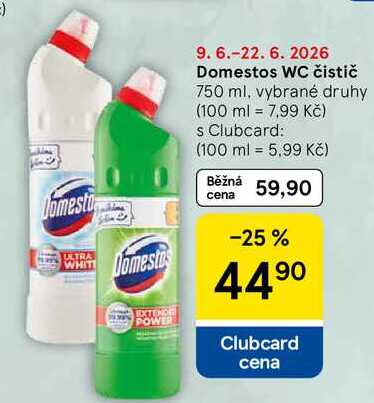 Domestos WC čistič, 750 ml, vybrané druhy Tesco
