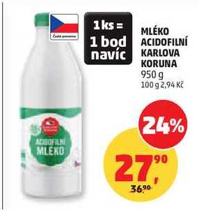 MLÉKO ACIDOFILNÍ KARLOVA KORUNA, 950 g