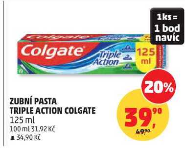 ZUBNÍ PASTA TRIPLE ACTION COLGATE, 125 ml Penny Market