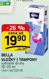 BELLA VLOŽKY | TAMPONY vybrané druhy 10-20 ks FLOP TOP
