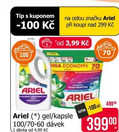 Ariel gel/kapsle 100/70-60 dávek Teta drogerie