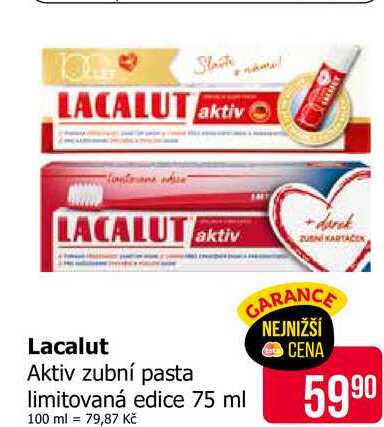 Lacalut Aktiv zubní pasta limitovaná edice 75 ml Teta drogerie