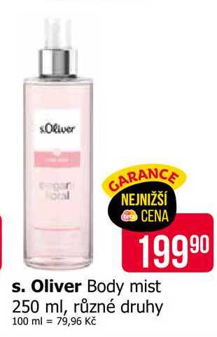 s. Oliver Body mist 250 ml, různé druhy