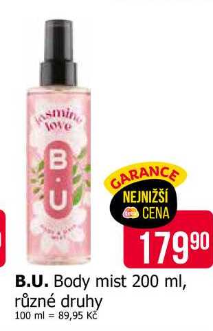 B.U. Body mist 200 ml, různé druhy Teta drogerie