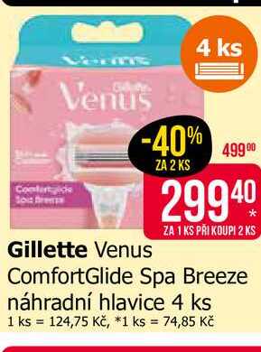 Gillette Venus ComfortGlide Spa Breeze náhradní hlavice 4 ks Teta drogerie