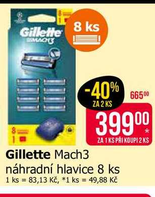 Gillette Mach3 náhradní hlavice 8 ks Teta drogerie