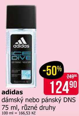 adidas dámský nebo pánský DNS 75 ml, různé druhy