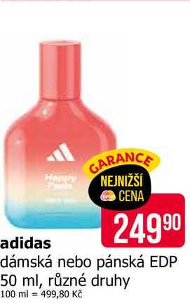 Adidas dámská nebo pánská EDP 50 ml, různé druhy Teta drogerie