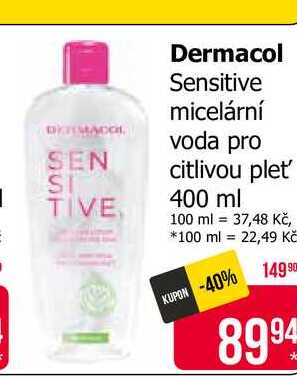 Dermacol Sensitive micelární voda pro citlivou pleť 400 ml Teta drogerie