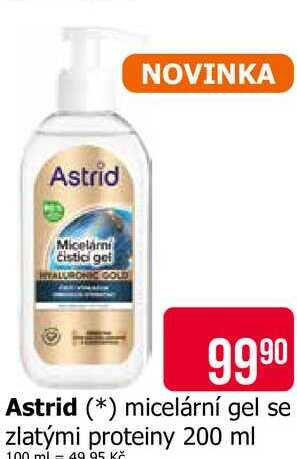 Astrid micelární gel se zlatými proteiny 200 ml 