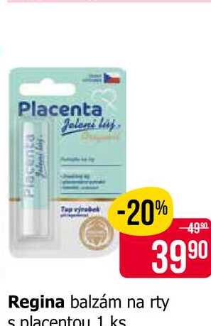Regina balzám na rty s placentou 1 ks Teta drogerie