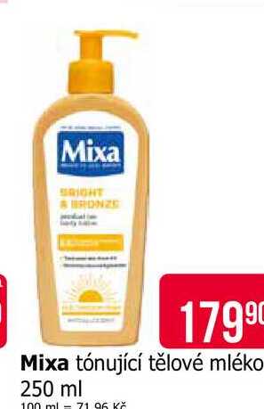 Mixa tónující tělové mléko 250 ml Teta drogerie