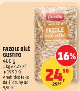 FAZOLE BÍLÉ GUSTITO, 400 g 