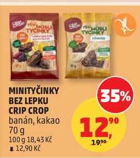 MINITYČINKY BEZ LEPKU CRIP CROP banán, 70 g 