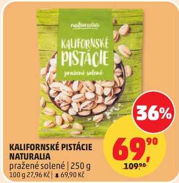 KALIFORNSKÉ PISTÁCIE NATURALIA pražené solené, 250 g