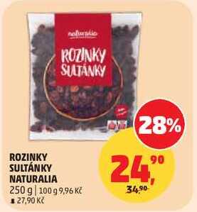 ROZINKY SULTÁNKY NATURALIA, 250 g