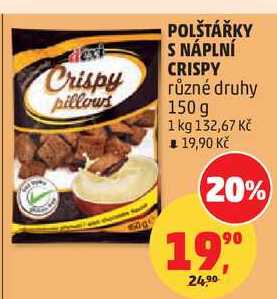 POLŠTÁŘKY S NÁPLNÍ CRISPY různé druhy, 150 g 