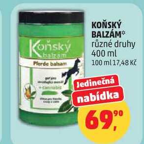 KOŇSKÝ BALZÁM různé druhy, 400 ml Penny Market