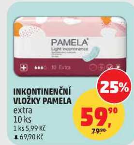 INKONTINENČNÍ VLOŽKY PAMELA extra, 10 ks Penny Market