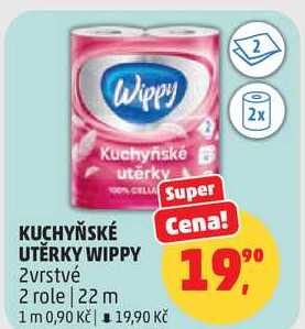 KUCHYŇSKÉ UTĚRKY WIPPY 2vrstvé, 2 role Penny Market