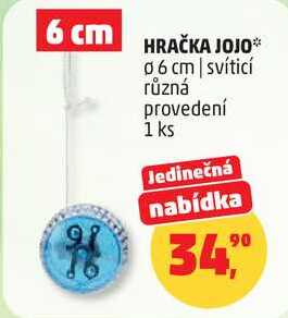 HRAČKA JOJO 6 cm, svítící různá provedení, 1 ks Penny Market