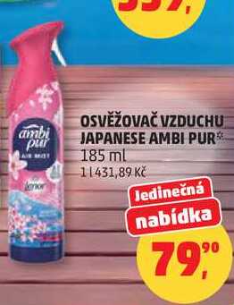 OSVĚŽOVAČ VZDUCHU JAPANESE AMBI PUR, 185 ml
