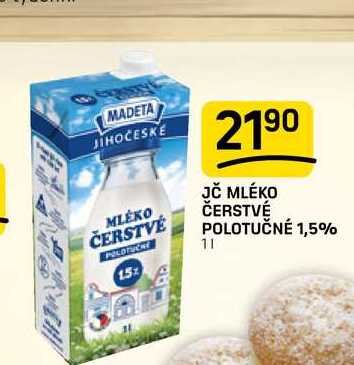 JČ MLÉKO ČERSTVÉ POLOTUČNÉ 1,5% 1l