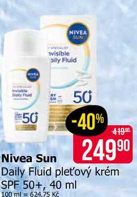 Nivea Sun Daily Fluid pleťový krém SPF 50+, 40 ml 