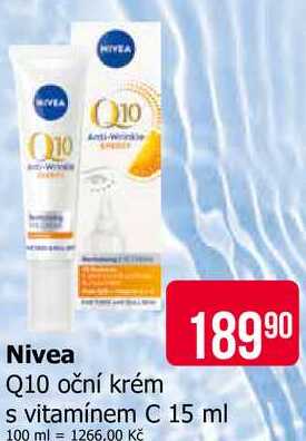 Nivea Q10 oční krém s vitamínem C 15 ml Teta drogerie