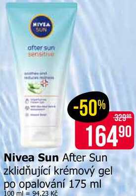 Nivea Sun After Sun zklidňující krémový gel po opalování 175 ml