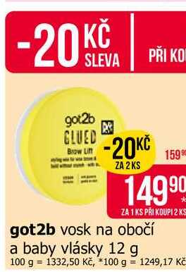 Got2b vosk na obočí a baby vlásky 12 g Teta drogerie