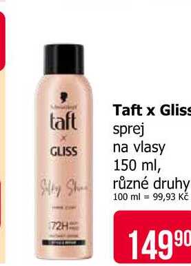 Taft x Gliss sprej na vlasy 150 ml Teta drogerie