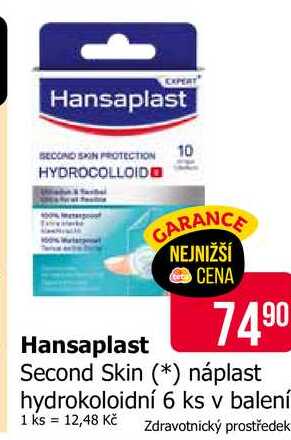 Hansaplast Second Skin náplast hydrokoloidní 6 ks Teta drogerie