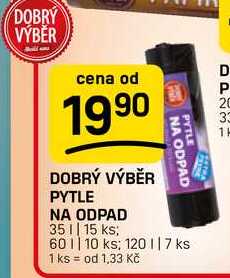 DOBRÝ VÝBĚR PYTLE NA ODPAD 35l, 15 ks