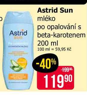 Astrid Sun mléko po opalování s beta-karotenem 200 ml Teta drogerie