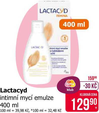 Lactacyd Intimní mycí emulze femina 400ml Teta drogerie