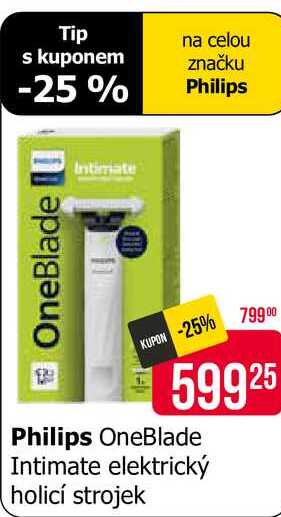 Philips OneBlade Intimate elektrický holicí strojek Teta drogerie