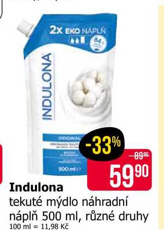 Indulona tekuté mýdlo náhradní náplň 500 ml, různé druhy Teta drogerie