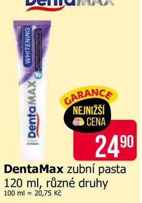 DentaMax zubní pasta 120ml, vybrané druhy Teta drogerie
