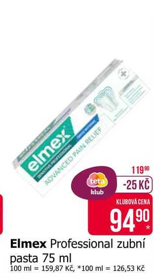 Elmex Professional zubní pasta 75 ml Teta drogerie