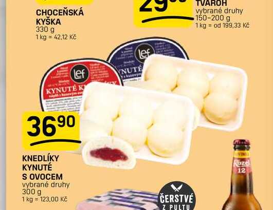 KNEDLÍKY KYNUTÉ S OVOCEM vybrané druhy 300 g