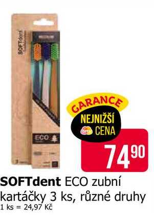 SOFTdent ECO zubní kartáčky 3 ks, různé druhy Teta drogerie