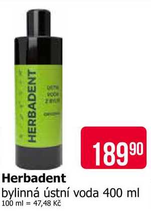 Herbadent bylinná ústní voda 400 ml Teta drogerie
