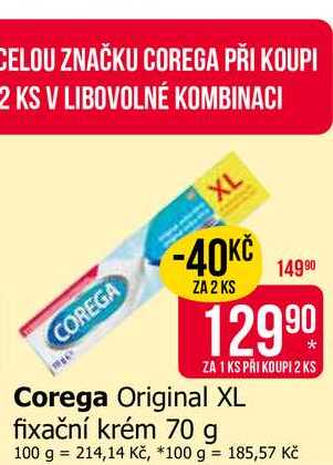 Corega Original XL fixační krém 70 g Teta drogerie