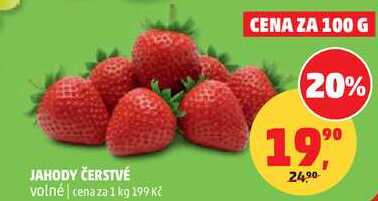 JAHODY ČERSTVÉ, 100 g